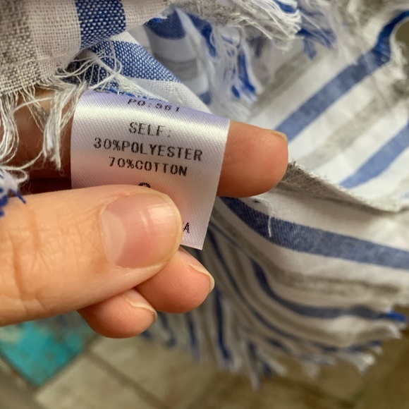 Raw hem striped wrap dress - Picture 5 of 5